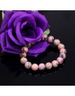 STENYA 6-8mm bransoletka Stretch przewód elastyczny klejnot kamień naturalny różowy czarny rozbudowy biżuteria Pulseras Rhodochr
