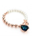 CHICVIE nowy złoty kolor perły koraliki Strand bransoletki z niebieskimi kamieniami 2019 ślub i zaręczyny biżuteria bransoletka 
