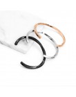 Mcllroy stalowe bransoletki w kształcie litery C moda tytanowa stalowa bransoletka mankiet dla kobiet typ C skręcone bransoletki