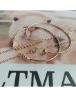 Klasyczne 4 sztuk/zestaw moda damska bransoletki i bransolety kryształ liście wzór geometryczny bransoletki i łańcuszki na złota
