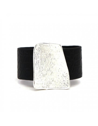 2019 nowy urok czarna skórzana bransoletka dla kobiet Femme moda fajne zapięcie bransoletki na nadgarstek bransoletki