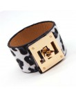 D & D moda Leopard Charm bransoletki dla kobiet proste wszystko mecz OL V słowo szeroki mankiet bransoletka kobiety 2019 nowy bi