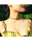 Ingemark koreański słodki naszyjnik typu choker z sercem wyróżniający się naszyjnik prezent dla dziewczyny śliczny złoty srebrny