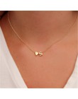 Moda małe serce delicje początkowej spersonalizowane list nazwa Choker naszyjnik dla kobiet złoty kolor wisiorek – biżuteria akc