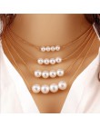 KMVEXO 2018 nowa moda biżuteria złoty kolor wielowarstwowe łańcuchy imitacja naszyjniki z pereł dla kobiet wesele panna młoda na