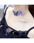 Przezroczyste niewidoczna żyłka wędkarska choker łańcuszek naszyjnik kobiety Multicolor wisiorek z motylem naszyjniki urok biżut