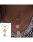RAVIMOUR Boho Choker naszyjniki kobiety złota gwiazda okrągły naszyjnik z wisiorem w kształcie monety łańcuch czeski seksowna bi