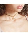 Modne kobiety biżuteria śliczne serce blokada naszyjnik złoty srebrny naszyjnik Choker naszyjnik wisiorek na akcesoria na szyję 