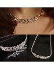 2019 gorąca sprzedaż moda kobiety biżuteria kryształ choker łańcuszek Chunky komunikat wisiorek warstwowy naszyjnik łańcuch