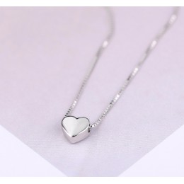 Nowości 925 Sterling Silver naszyjniki w kształcie serca dla kobiet biżuteria ślubna długie naszyjniki komunikat biżuteria