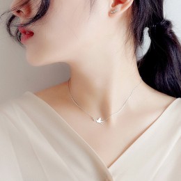 DIEERLAN koreański 925 srebro biżuteria cyrkonia połknąć Choker naszyjniki dla kobiet ślub dziewczyny oświadczenie biżuteria kol