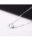 Nowości 925 Sterling Silver naszyjniki w kształcie serca dla kobiet biżuteria ślubna długie naszyjniki komunikat biżuteria
