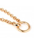 IngeSight. Z moda złoty kolor podwójne okrągłe koło Lasso Choker naszyjnik Choker komunikat naszyjnik obojczyka dla kobiet biżut