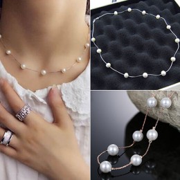 2015 Hot moda urok biżuterii wisiorek łańcuch Faux Pearl Choker krótki naszyjnik