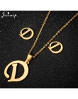 Jisensp spersonalizowane A-Z list naszyjnik z wisiorkami w kształcie liter złoty łańcuch początkowe naszyjniki Charms dla kobiet