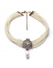 2019 Party Dazzle Noble wielowarstwowy łańcuszek z koralikami romantyczny naszyjnik Choker imitacja perły naszyjnik biżuteria