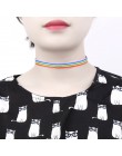 Modny stylowy choker na szyję w kolorach tęczy damski męski LGBT na prezent