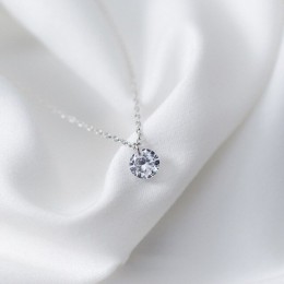 INZATT OL śliczne geometryczne okrągłe Choker naszyjnik dla kobiet zaręczyny różowe złoto kolor 925 srebro biżuteria prezent
