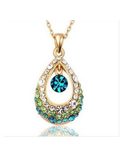 Kuziduocai nowa biżuteria 4 kolory olśniewający kryształ anioł Teardrop Drop Charms Chokers naszyjniki i wisiorki dla kobiet N-9