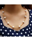 ZOSHI moda naszyjnik gorąca sprzedaży Choker naszyjnik wielowarstwowe duże sztuczna perła naszyjnik kobiety oświadczenie naszyjn