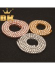 Hiphop Choker Bling Iced Out cyrkonie naszyjnik dla mężczyzn 3mm 4mm 5mm szerokość srebrny/czarny/ różowe złoto/złoto 1 wiersz t