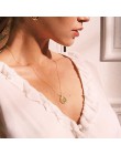 Stop złota okrągły wisiorek naszyjnik dla kobiet proste kobiece długi łańcuch monety naszyjnik Rose Flower Collier 2018 hurtowni