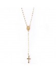 Gorący sprzedawanie świecący krzyż wisiorek naszyjnik długi imitacja łańcuch różaniec Madonna moneta naszyjniki wisiorki biżuter