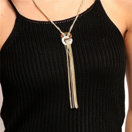 Gorąca wyprzedaż! Kobiecy sweter akcesoria okrągłe koło długi Tassel prosty styl błyszczące złoto srebro kolor łańcuszek wysokie