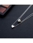 IPARAM czechy proste moda sztuczna perła miłość serce podwójna warstwa łańcuszek do obojczyka akcesoria naszyjnikowe damska biżu