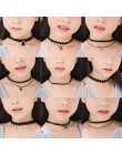 11 sztuk moda ładne dziewczyny czarny koronki wielowarstwowa naszyjnik łańcuszkowy dzieci wykwintne Gothic Stretch Choker biżute