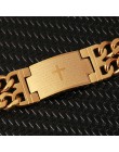 Wysokiej jakości bizantyjski łańcucha krzyż naszyjnik dla mężczyzn złoty kolor ze stali nierdzewnej krucyfiks wisiorek mężczyzna