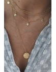 Moda wielowarstwowe naszyjniki w stylu Vintage choker z księżycem dla kobiet złoty Collier Femme Party biżuteria