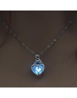 3 kolory kształt serca świecące w ciemny naszyjnik biżuteria dla kobiet Hollow Luminous naszyjnik wisiorek hurtownie boże narodz