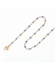 1 PC moda ogniwo ze stali nierdzewnej kabel łańcuch naszyjnik złota emalia Trendy biżuteria prezenty 45.5cm i 50cm długości, roz