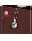 Hot 925 Sterling Silver naszyjnik i wisiorki biżuteria dla kobiet z pole łańcucha luksusowe Big CZ kryształ kamień akcesoria
