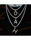 Kobiety mężczyźni Rock hip hop błyszczące biżuteryjne iced out cz alfabet wisiorek spersonalizowana nazwa CZ łańcuch tenisowy na
