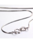 35 cm-80 cm 0.75mm cienkie szczupła prawdziwe 925 Sterling Silver Octagon wąż łańcuchy długi naszyjnik kobiety dla dzieci biżute