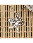 Nowy modny naszyjnik miłość anioł kupidyna 29x26mm srebrne wisiorki krótkie długie kobiety mężczyźni Colar prezent biżuteria Cho