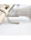 Anenjery 925 Sterling srebrny naszyjnik mikro cyrkon księżyc wisiorek w kształcie gwiazdy krótki naszyjnik na obojczyk dla kobie