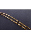 Moduł 2mm szerokość złoto naszyjnik dla kobiet mężczyzn srebrny Link naszyjnik łańcuszkowy moda biżuteria hurtowych
