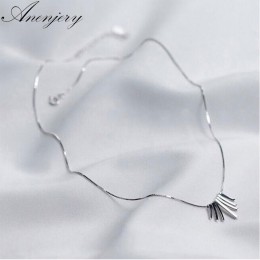 Anenjery prosta moda 925 Sterling Silver Tassel naszyjnik dla kobiet prezent urodzinowy dla niej ze srebra próby 925 biżuteria S