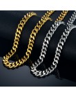 Szyi ciężki złoty łańcuch dla mężczyzn duże długie naszyjniki mężczyzna złoty kolor Hiphop ze stali nierdzewnej łańcuch kubański