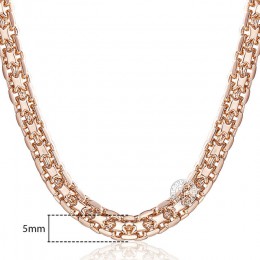 Trendsmax 5mm naszyjniki dla kobiet dziewczyn 585 różowe złoto Bismark Link łańcuszek damski naszyjnik moda biżuteria prezenty 4