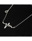 NK681 ekg serca naszyjnik na obojczyk łańcuch delicje Collares minimalistyczny bicie serca wisiorki Collier kobiety biżuteria śl