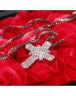 Luksusowe krzyż wisiorek naszyjnik czysta cyrkonia naszyjnik wisiorek dla kobiet mężczyzn prezent na Boże Narodzenie