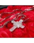 Luksusowe krzyż wisiorek naszyjnik czysta cyrkonia naszyjnik wisiorek dla kobiet mężczyzn prezent na Boże Narodzenie