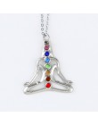 DIY Reiki 7 kryształowe koraliki Chakra wisiorek joga medytacja i anioł kształt kwarcowy kryształ naszyjnik Healing punkt wisior