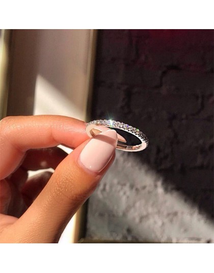 Gorąca para pierścień kobiety pojedynczy rząd wiertła pierścień pierścień biżuteria z różowego złota