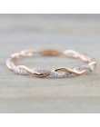 Różowe złoto kolor Twist klasyczne cyrkonia ślub pierścionek zaręczynowy dla kobiety dziewczyny austriackie kryształy prezent pi