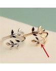 Charms dwa kolory oliwy z oliwek drzewo gałąź liście otwarty pierścień dla kobiet dziewczyna obrączki regulowany pierścionki na 